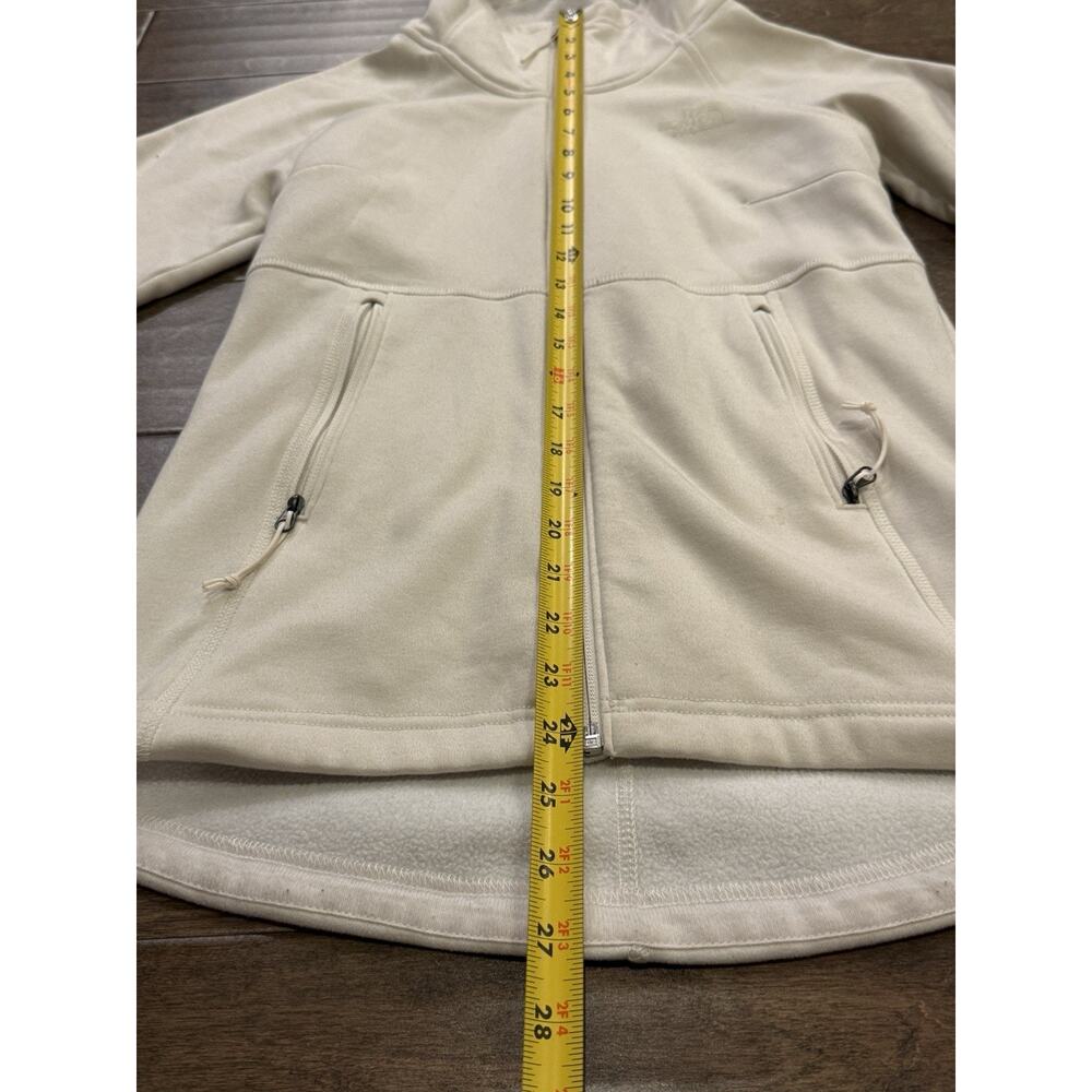 The North Face Womens Cream Ivory Full Zip Lightweight Hooded Fleece Jacket XS - Picture 8 of 9